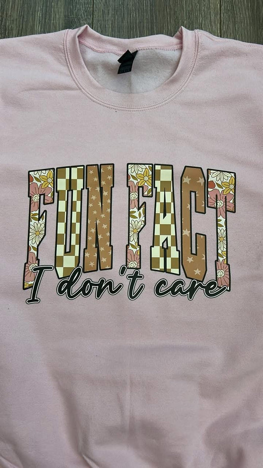 Fun Fact I Don't Care Shirt, Sarcastic Shirt