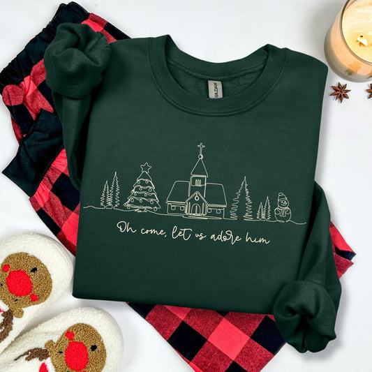 Christmas Shirt, Come Let Us Adore Him Shirt