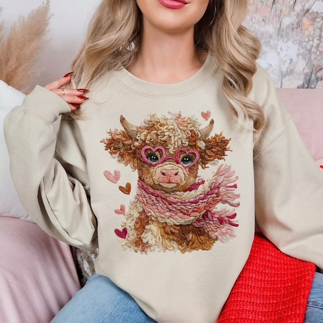 Valentine's Day Shirt, Highland Cow Shirt, Highland Cow Valentine's Day Shirt